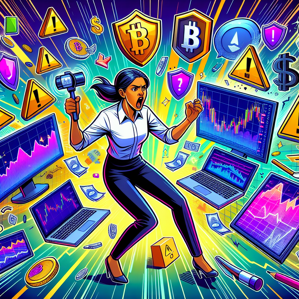 A vibrant and dynamic illustration depicting a Bitcoin trader analyzing charts and data, surrounded by symbols of risk management, such as shields and scales, in a colorful and energetic style.