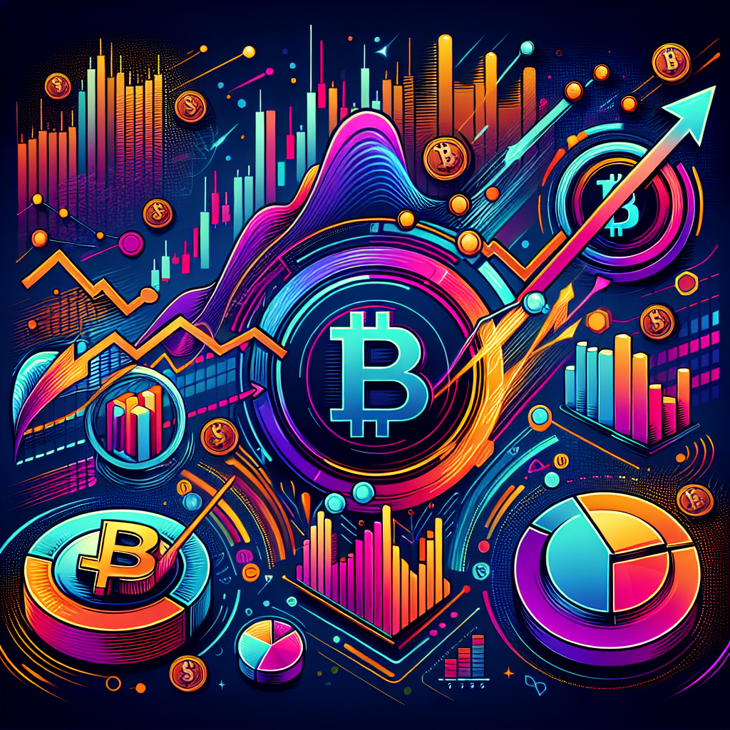 A vibrant and dynamic illustration depicting five key technical indicators for Bitcoin scalping, featuring bold colors, sharp lines, and energetic designs that capture the adrenaline of trading.